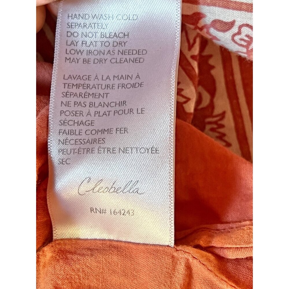 Cleobella Midi Dress Size S to L Tiered 3/4 Sleeves Terracotta Cotton Boho - Picture 10 of 15